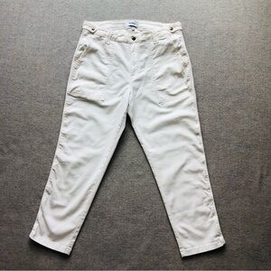 Pistola Erin High Rise Utility Straight Crop Pants Off White Size 32